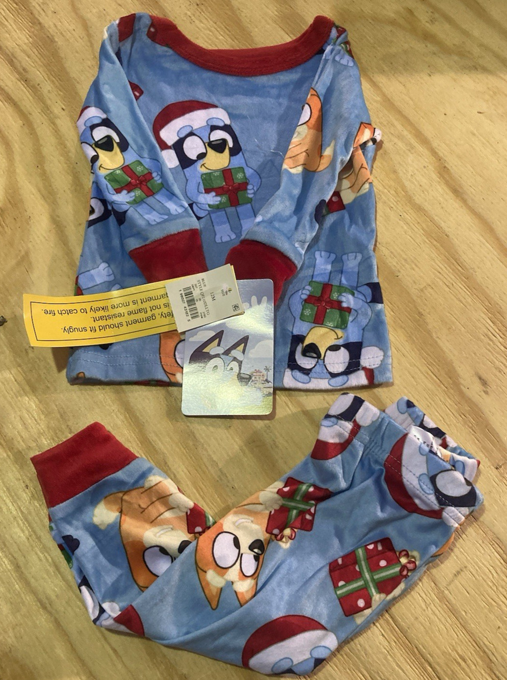 Bluey Christmas Pajamas Set Girl Boy Holiday Fleece 12M-NWT
